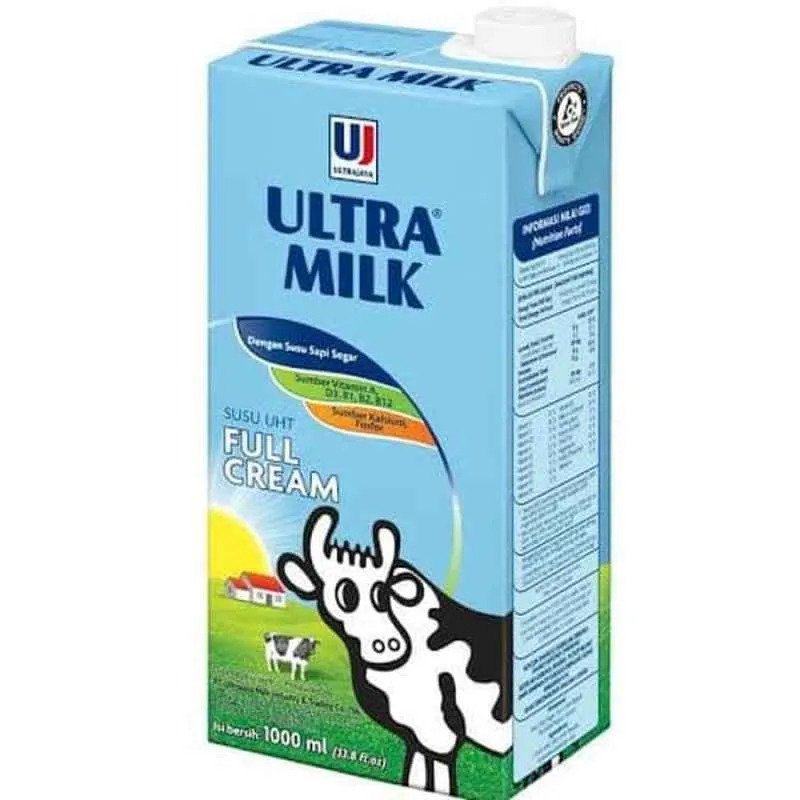 Susu Ultra Milk UHT Full Cream Plain 1000 ml