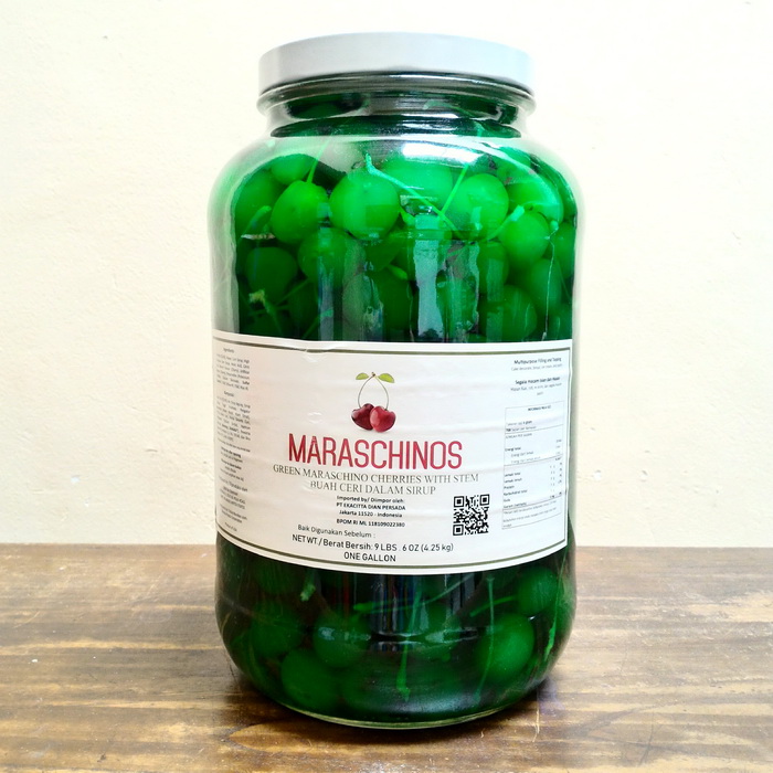 Green Cherry Hijau Tangkai Maraschinos