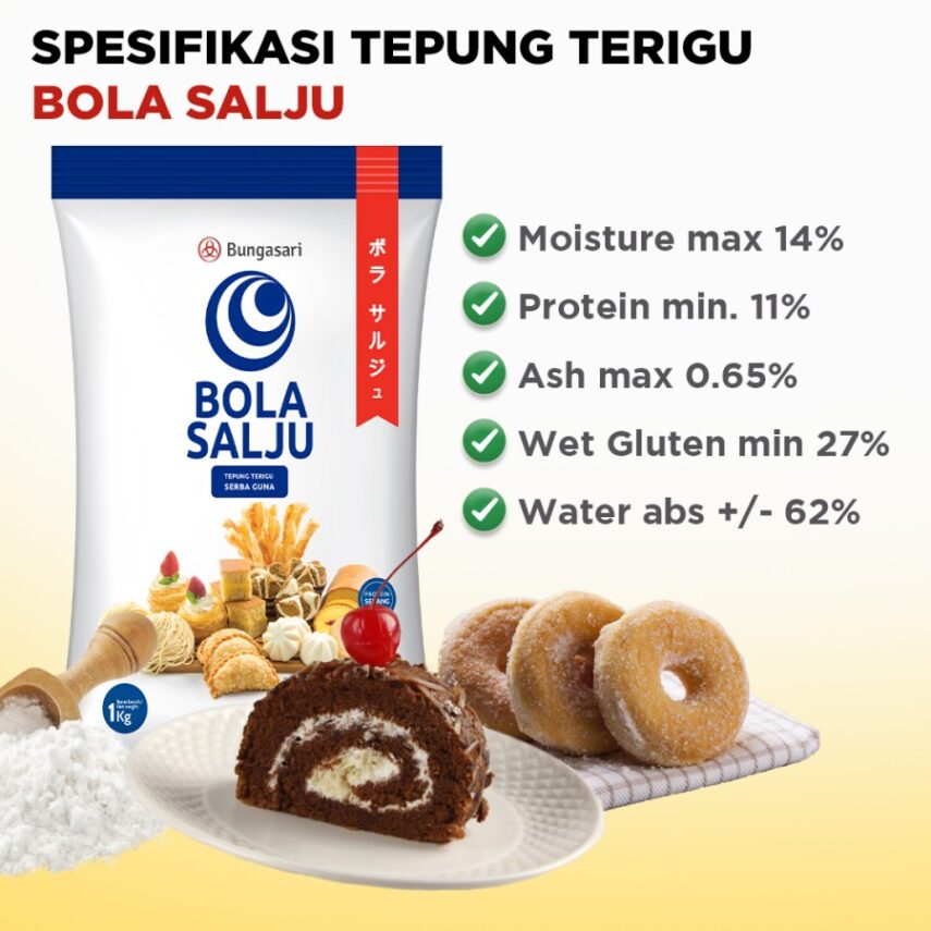 Bola Salju Tepung Terigu 1 Kg Karton Toko Elmanna