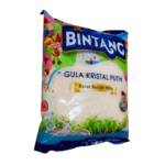 Gula Pasir Seribu Bintang dibuat dari 100% Tebu sehingga menghasilkan gula pasir berkualitas yang memberikan rasa manis pada minuman makanan, adonan kue, bumbu masak, dan lainnya. Kemasan 900gr