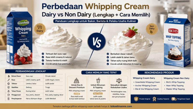 Perbedaan Whipping Cream Dairy dan Non Dairy