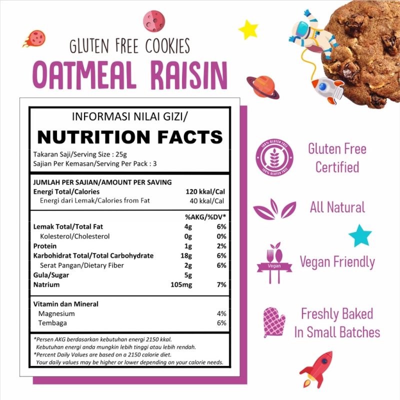 Nola Gluten Free Cookies Oatmeal Raisin