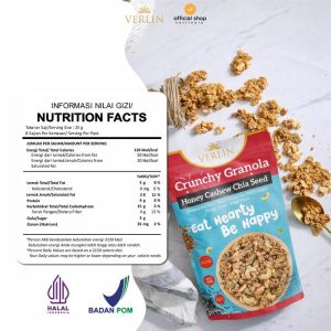 Granola Crunchy Honey Cashew Chia Seed Verlin