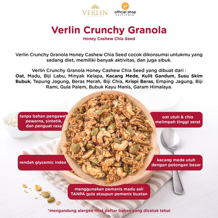 Granola Crunchy Honey Cashew Chia Seed Verlin